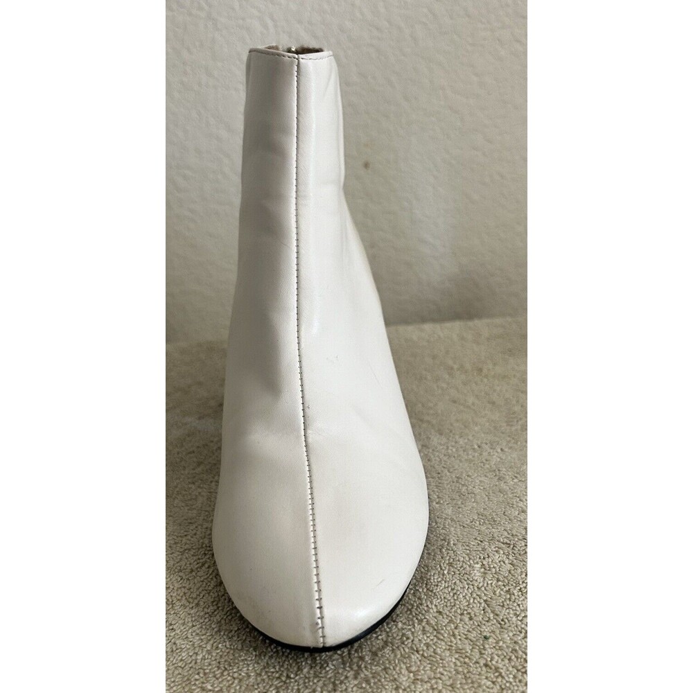 Truffle Collection Women's Size 7 White Snake Skin Block Ankle Boots - Picture 9 of 13